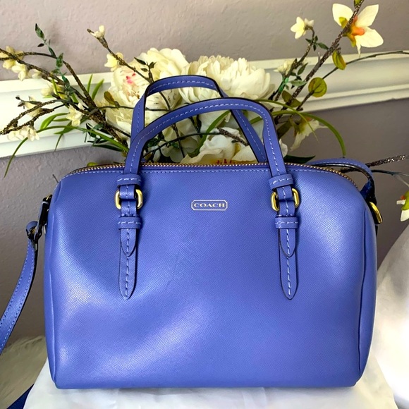 RARE COACH Peyton Mini Bennett Periwinkle,
,Cobalt Satchel/Crossbody - Picture 1 of 8